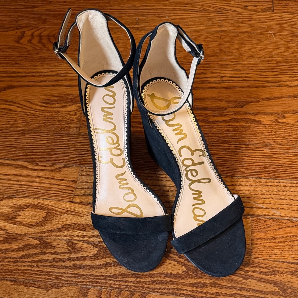 Sam Edelman Black Suede Wedges